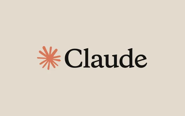 베이지색 배경 위에 주황색 별 모양 심볼과 Claude 워드마크가 놓인 공식 로고 이미지